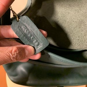 Vintage green leather Coach crossbody